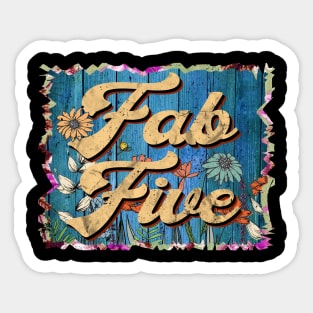 Retro Fab Name Flowers Five Limited Edition Proud Classic Styles Sticker